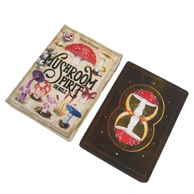 Mushroom Spirit Oracle Cards 36pcs Fate Divination Tarot Cards English Version Tarot Decks Party Fortune Telling Board Games