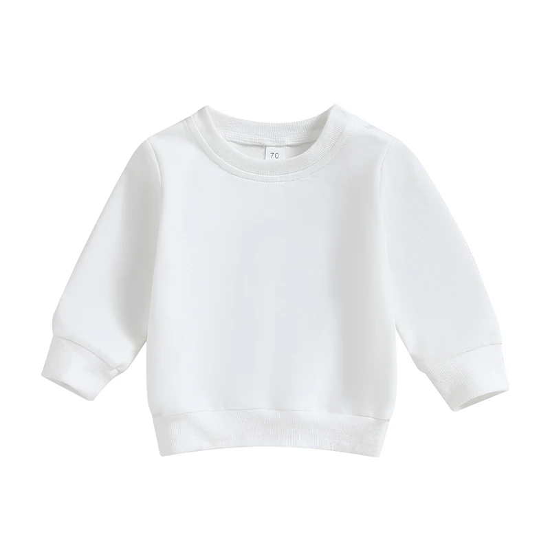 Infant Baby Boy Outfits Sweatshirt Long Sleeve Crewneck Solid Color Pullover  Infant Winter Clothes