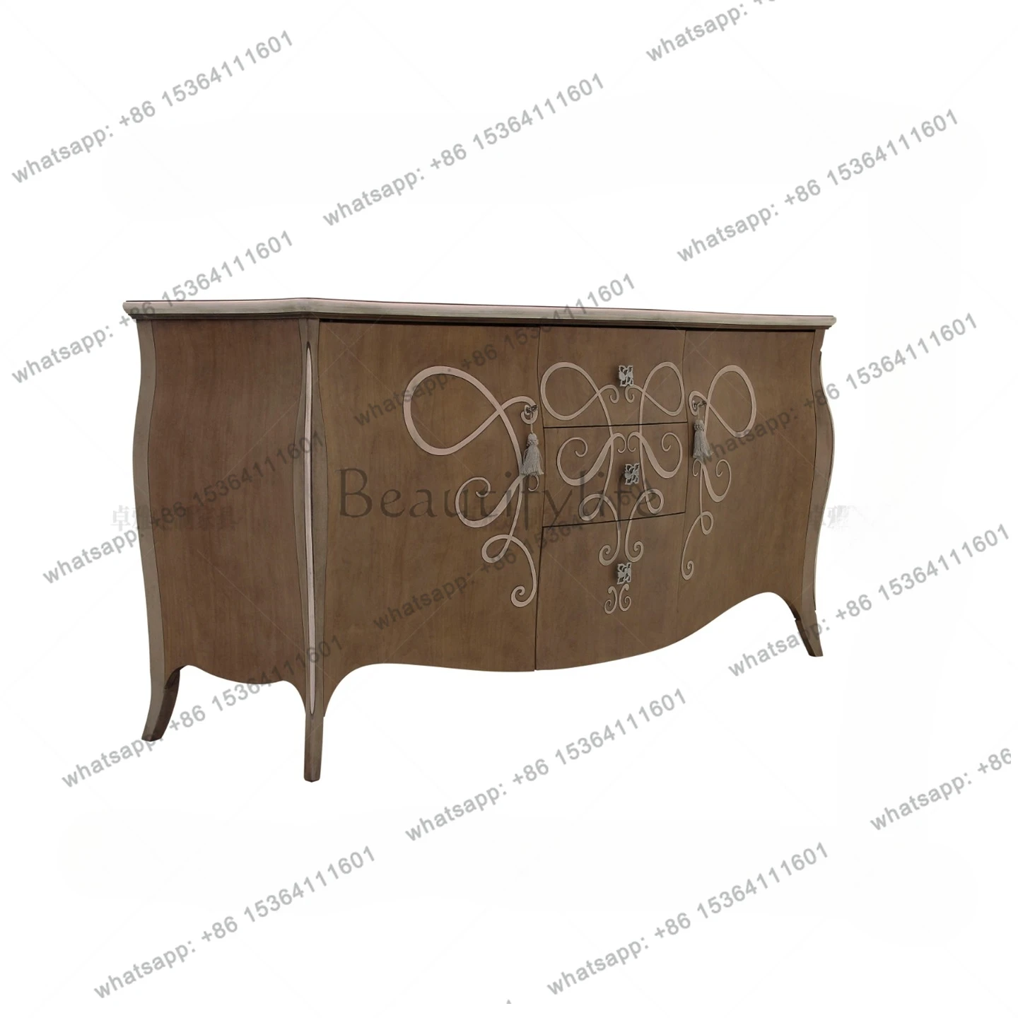 Nordic neoclassical solid wood home entrance entrance cabinet Italian retro old locker