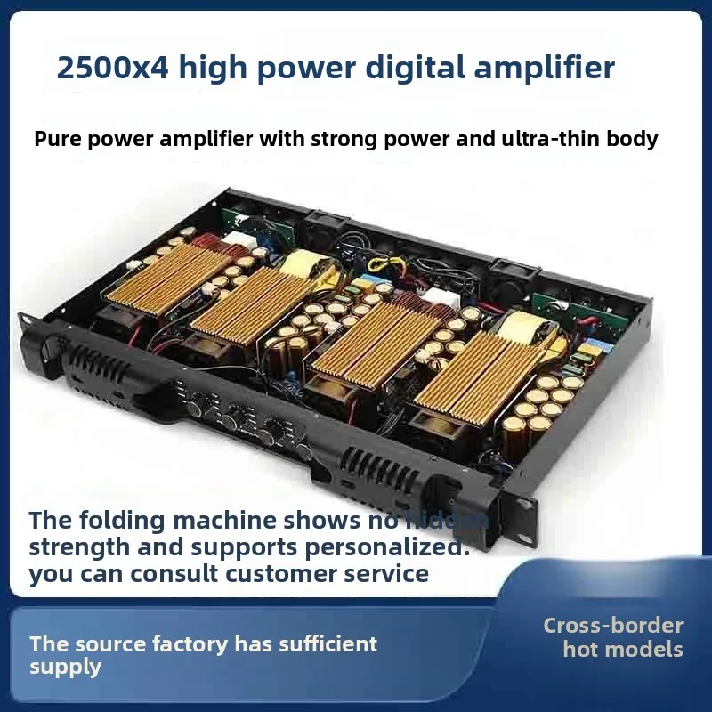 Professional 2 Channel Digital Power Amplifier, High Power Home & Stage Pure Post-Level Audio Power Amp for Performance