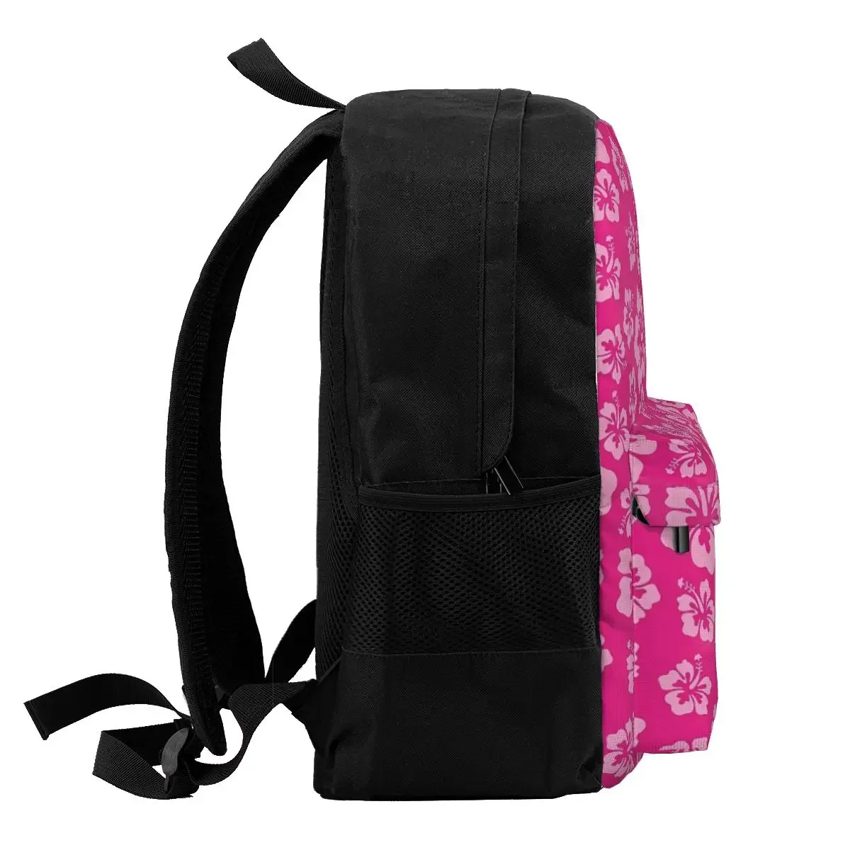 Tropical Hot Pink Hibiscus Flower motivo floreale zaini con stampa hawaiana Bookbag borse da scuola zaino per Laptop borsa a tracolla