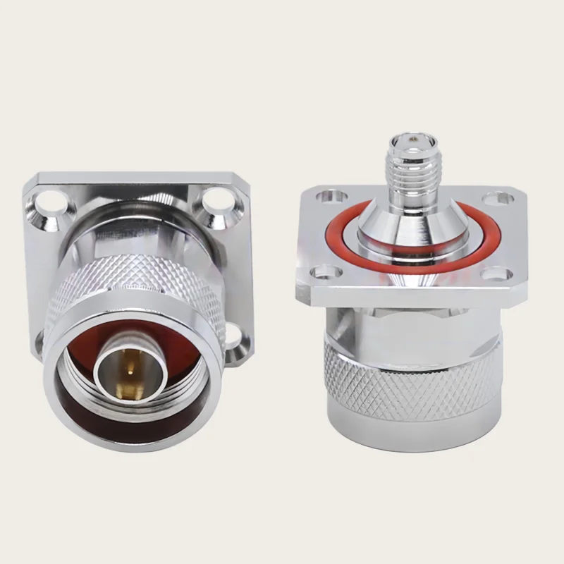 N Male to SMA Female Flange RF Connector Adapter for Electronic Components