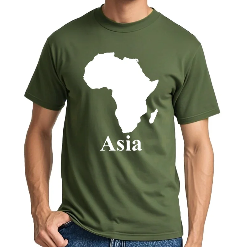 AFRICA ASIA Compleanno Divertente Grafica unisex Moda Nuove magliette a maniche corte in cotone T-shirt O-Collo Haraju