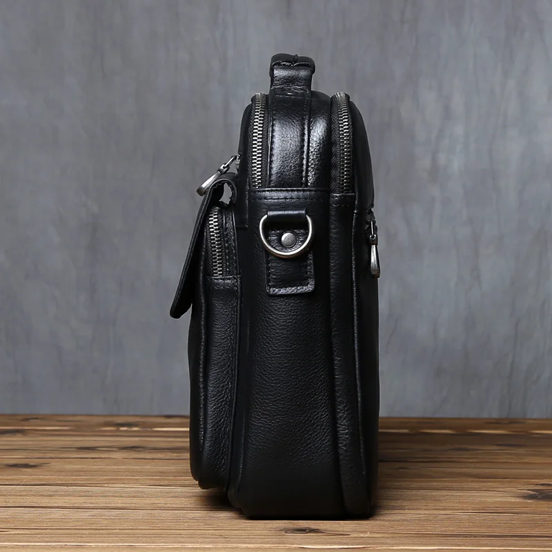 NZPJ Leder Herren Umhängetasche Natürliches Rindsleder Lässige Umhängetasche Business Fashion Kleiner Rucksack Geeignet für 10-Zoll-IPad – Detail 9