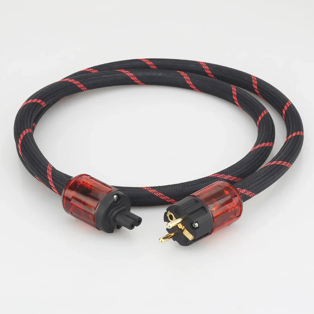 P101 + DW12 คุณภาพสูง OFC ทองแดง Audiophile สายไฟ 17 มม.รูปที่ 8 IEC-C7 สายไฟ AC สายเคเบิล HIFI Power CABLE