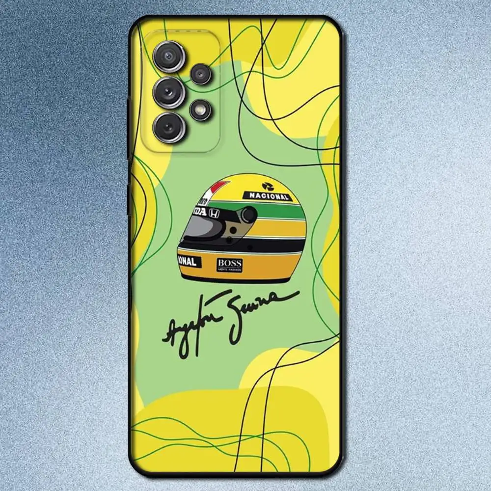 حافظة هاتف Racing Driver A-Ayrton S-Senna لهاتف سامسونج S25، S24، S21، S22، S23، S30، Ultra، S20، Plus، Fe، Lite، Note، 10,9,5G غطاء أسود