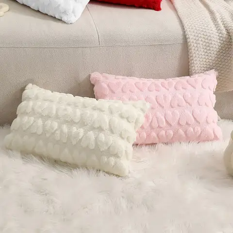 मल्टी-साइज़ पिंक लव क्विल्टेड थ्रो पिलो कवर अल्ट्रा सॉफ्ट प्लश कुशन कवर लिविंग रूम सोफा वैलेंटाइन डे होम डेकोरेशन 6 best sales गुलाबी कुशन कवर - №1