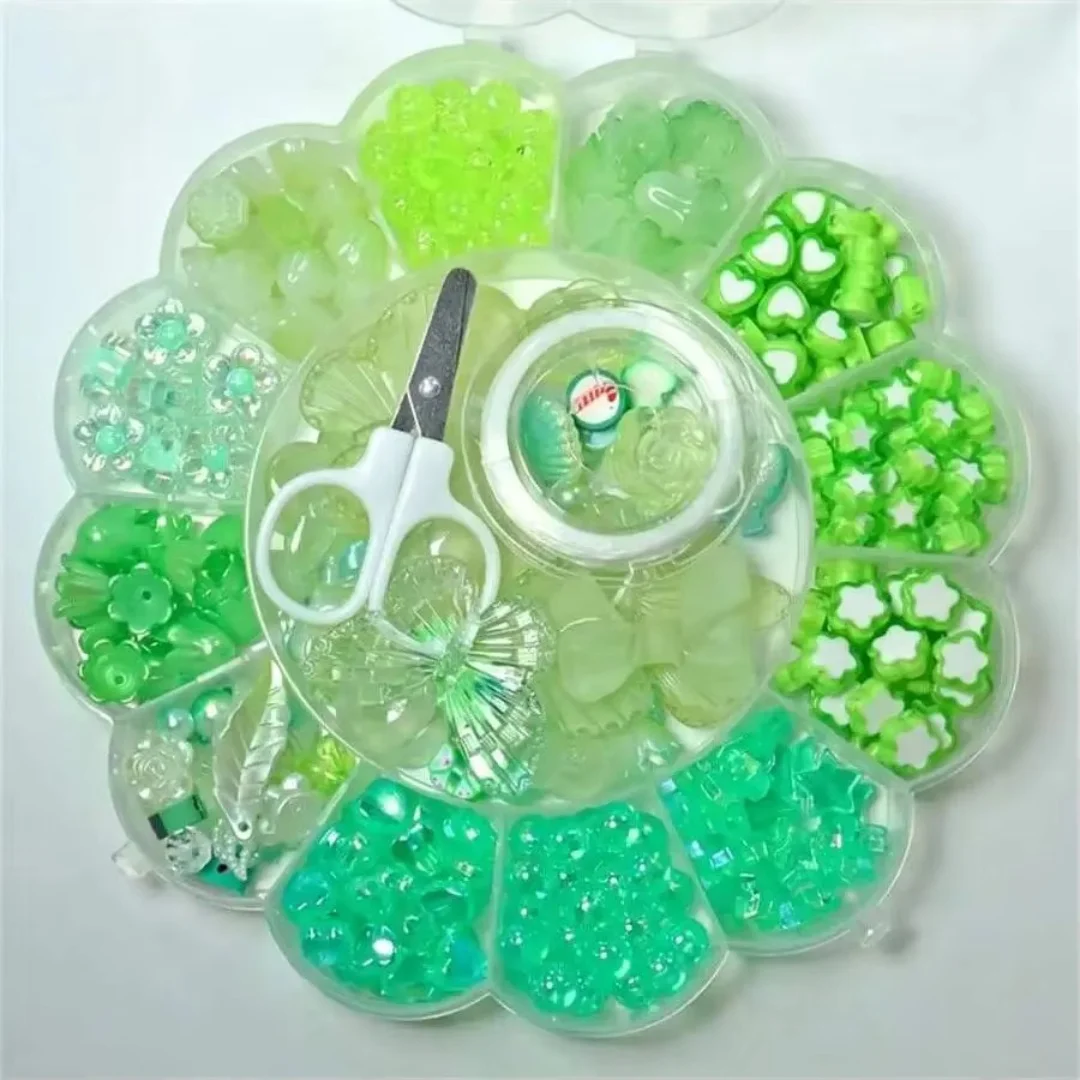 13 Gitter mit 0,6-2,6 Zentimeter großen, farblich gemischten Acrylperlen, DIY-Herstellung von Armbändern, Halsketten, Ringen usw. – Detail 5