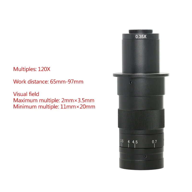 120X 130X 160X 200X 300X 320X 360X 500X 600X Industrial Adjustable Monocular Zoom CS C mount Lens HDMI Video Microscope Camera