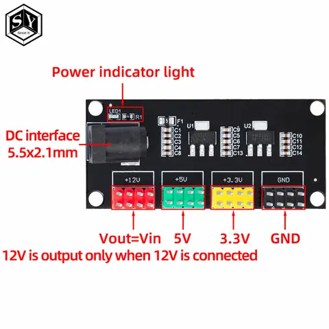 Power module 3.3v 5v 12v multi-channel output voltage conversion module DC-DC12V to 3.3v 5v 12v