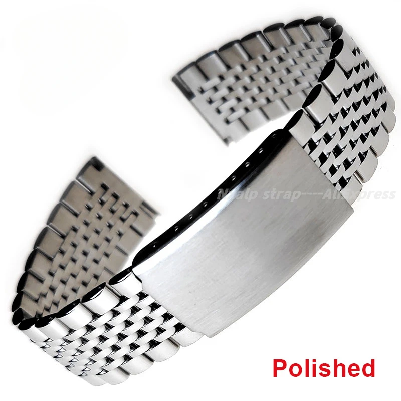 Solid Stainless Steel Strap 18mm 20mm 22mm Curved End Men\'s Metal Watchband for Seiko for Rolex for Citizen Watch Bracelet