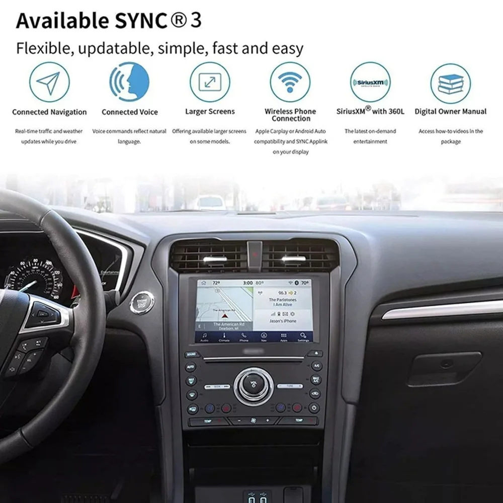 

Factory SYNC2 to SYNC3 Upgrade Kit APIM Module Antenna Carplay GPS Navigation Fit for Ford Lincoln Sync 3 32G With Map