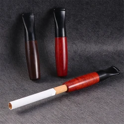 Portable Wooden Cigarette Holder Filter Removable Solid Wood Pipe Clean Mouthpiece 9mm Replaceable Filter Element Cigarette Pipe