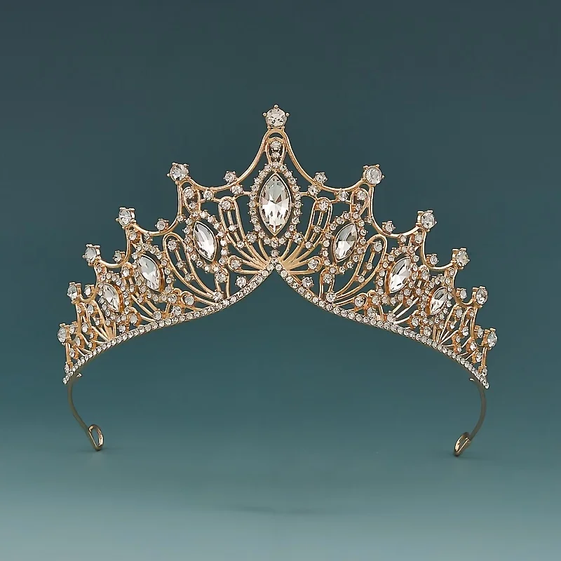 Luxury Rhinestone Bridal Tiara, Vintage Princess Crown Wedding Headpiece for Bride Prom Pageant Birthday Elegant Hair Accessory