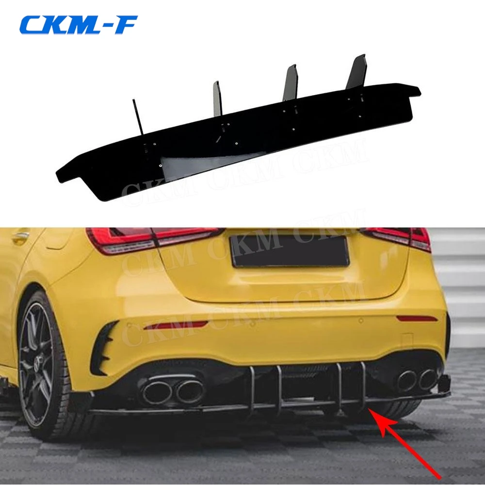 

for Mercedes Benz A Class W177 V177 A35 A45 AMG 2019-2023 ABS Gloss Black Rear Bumper Diffuser Chin Decoration Trim Splitters