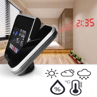 8190 Color Screen Digital Projection Clock LCD Digital LED Projector Projection Weather Station Calendar Snooze Alarm Clock