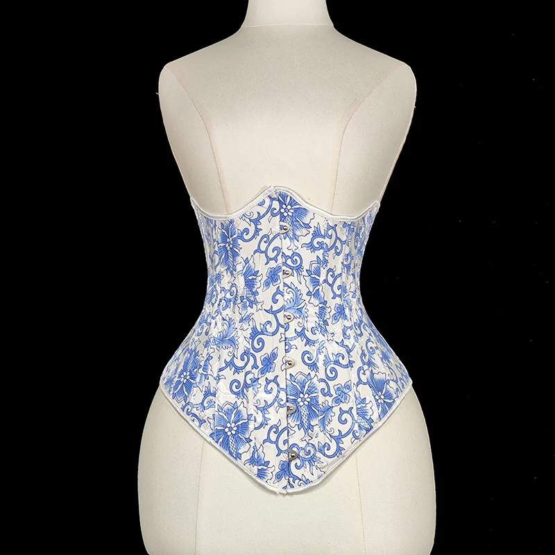women's-chinese-style-blue-and-white-porcelain-corset-waist-trainer-vintage-floral-cincher-belt-slimming-waistband-for-dress-shi