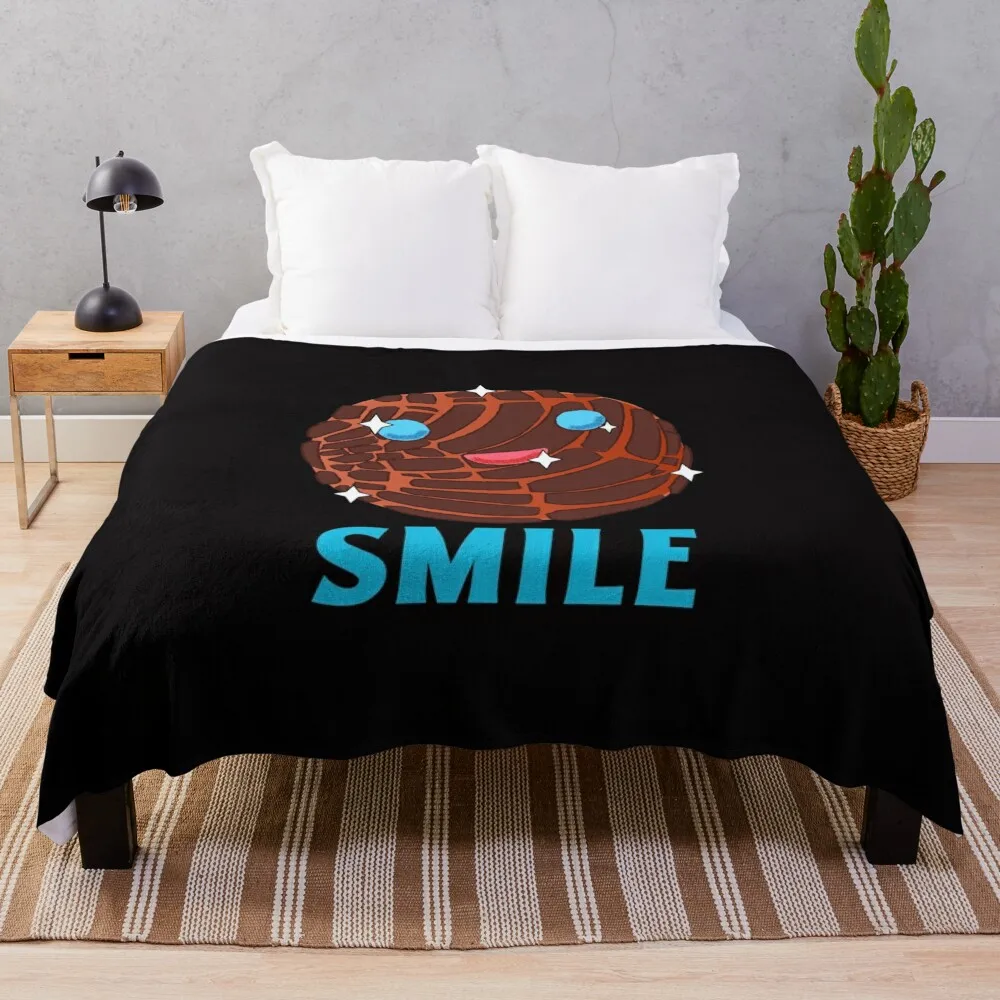 Smiling Concha Throw Blanket blankets and throws Heavy Designers Soft Plaid Blankets