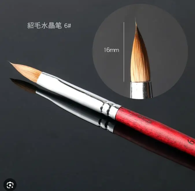 1 conjunto de escultura em acrílico conjunto de escova de arte do prego pó líquido extensão do prego gel construtor escova da arte do prego natural vermelho lidar com ferramenta manicure