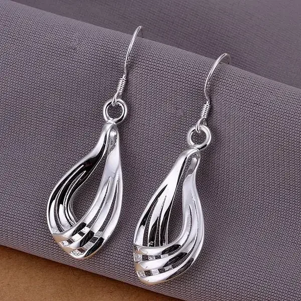 

New Arrive Elegant Noble Beautiful Fashion Women 925 Sterling Silver Earring Jewelry Free Shipping Lady Wedding Party Gift