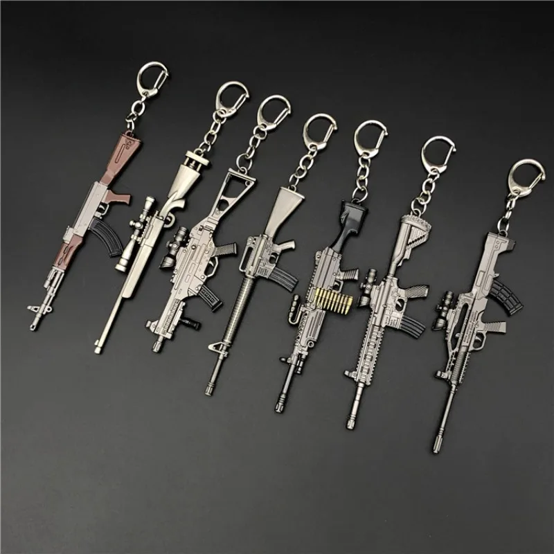 

2025 New Mini Alloy Gun Model Metal Keychain Small Pendant Unzipped Small Toy Military Fans Collect Men's Gifts
