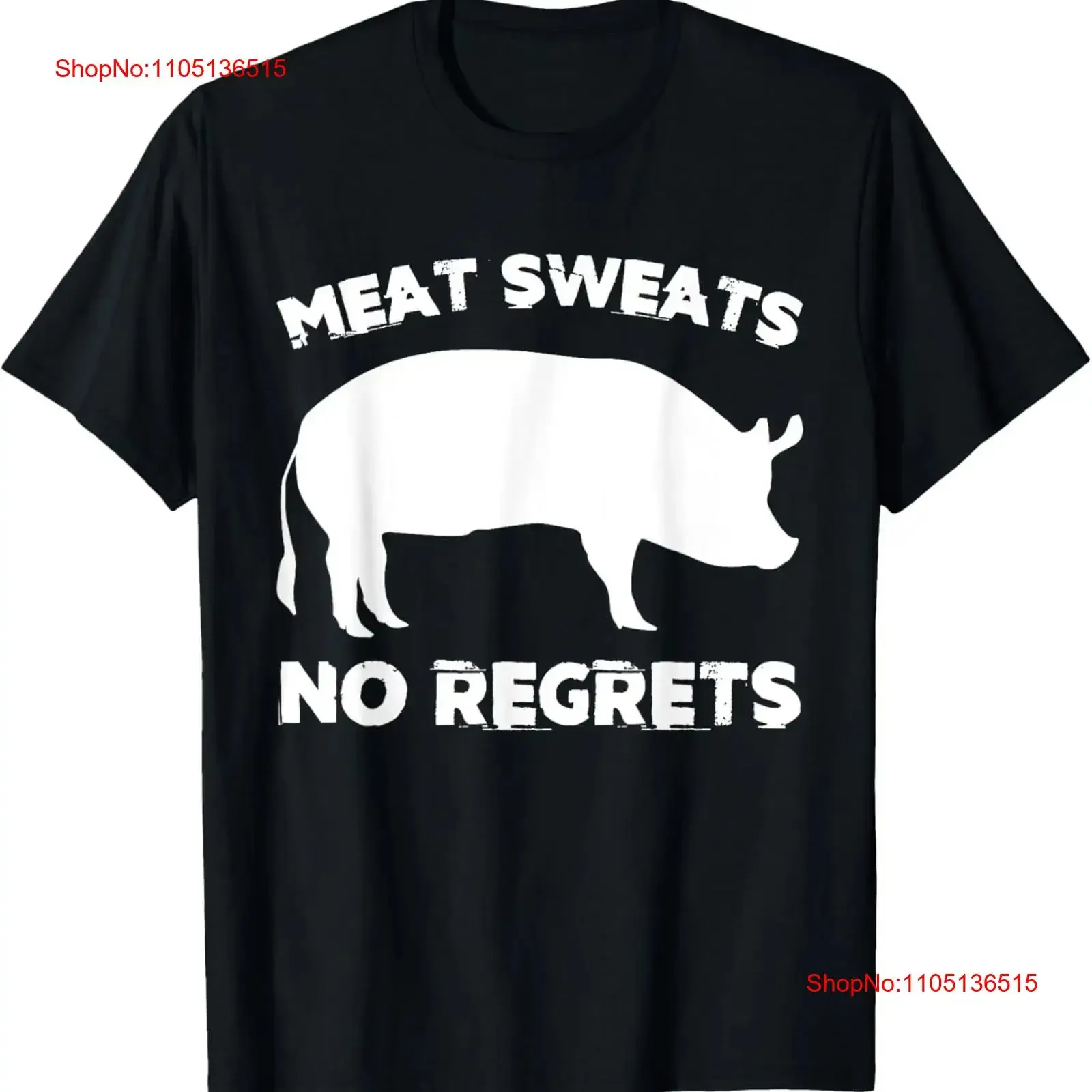 Meat Sweats No Regrets Griller oder BBQ-Liebhaber T-Shirt Vintage Washed Top für den täglichen Gebrauch Lässige Unisex-Streetwear Atmungsaktiv