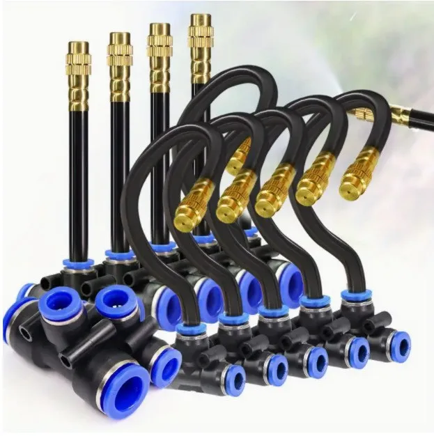 20cm freely curved atomizing nozzle with T-shaped adjustable brass atomizing sprayer