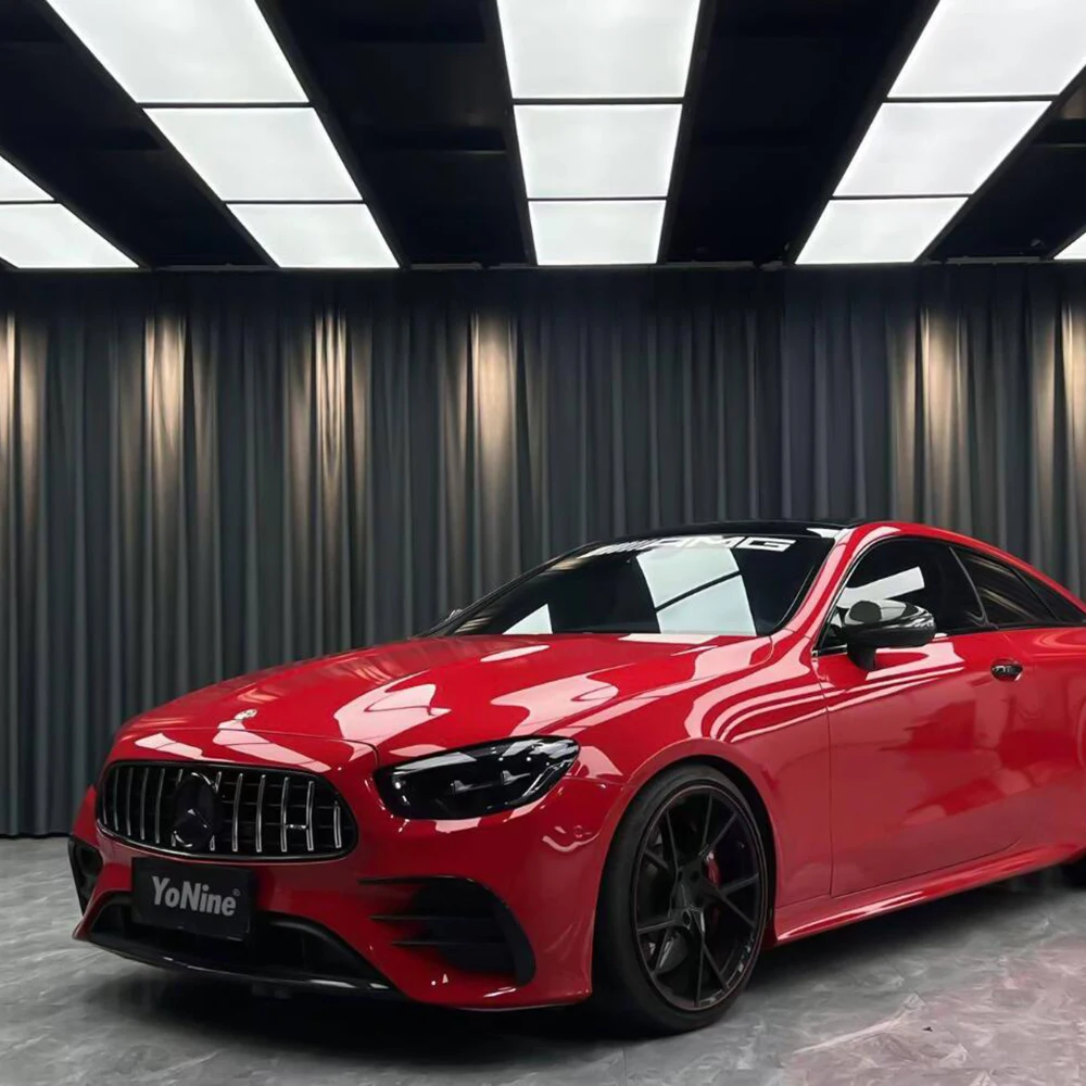 도매가 에어 버블 프리 탈착식 접착제 PVC 글로스 루즈 레드 자동차 랩핑 필름 메르세데스 풀 롤
