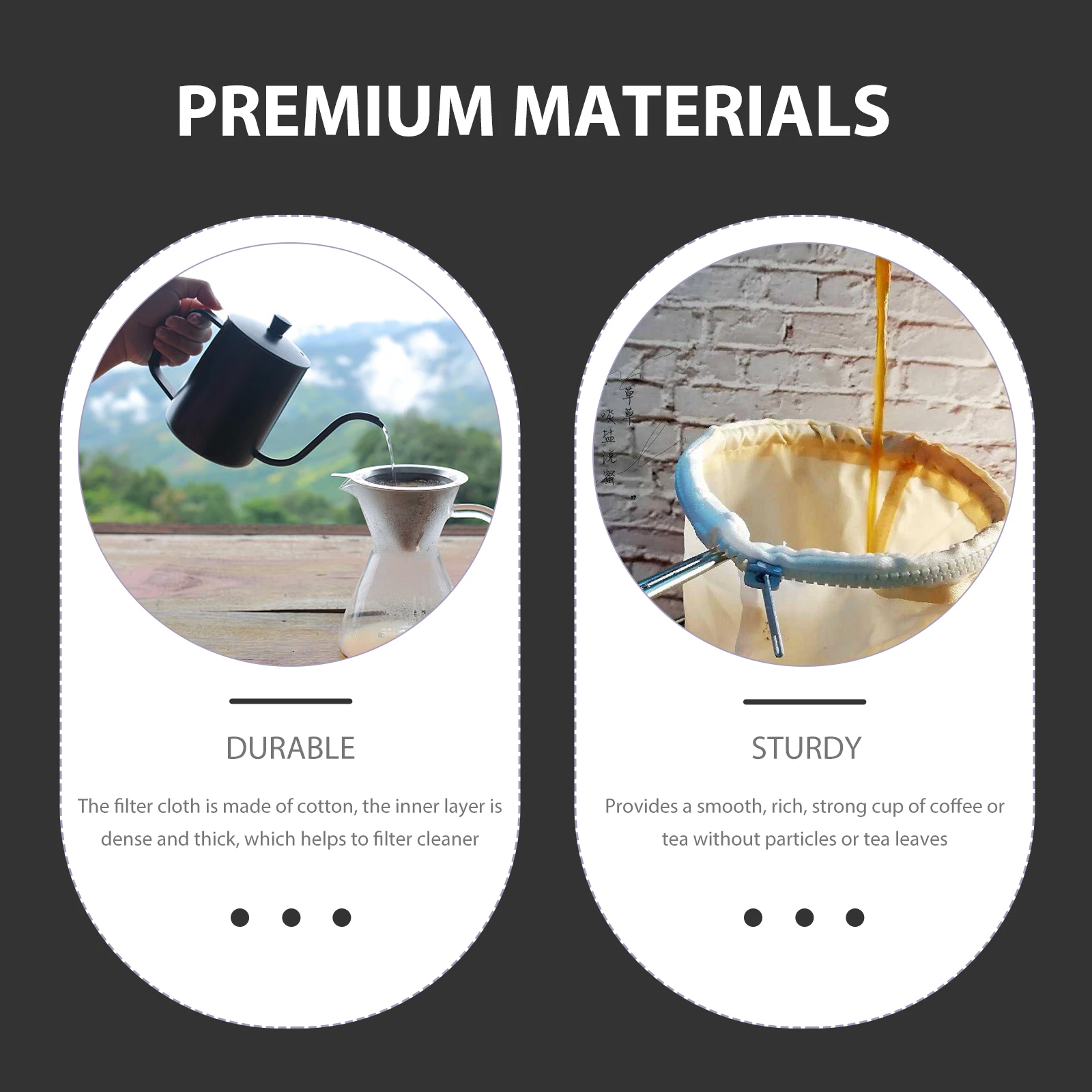 

Stainless Steel Filter Bags Wire Stockings Coffee Fine Mesh Reusable Cotton Cloth Smooth Rich Flavor Home Cafe Accessory