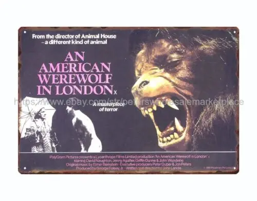 AN AMERICAN WEREWOLF IN LONDON horror sci fi movie poster metal tin sign