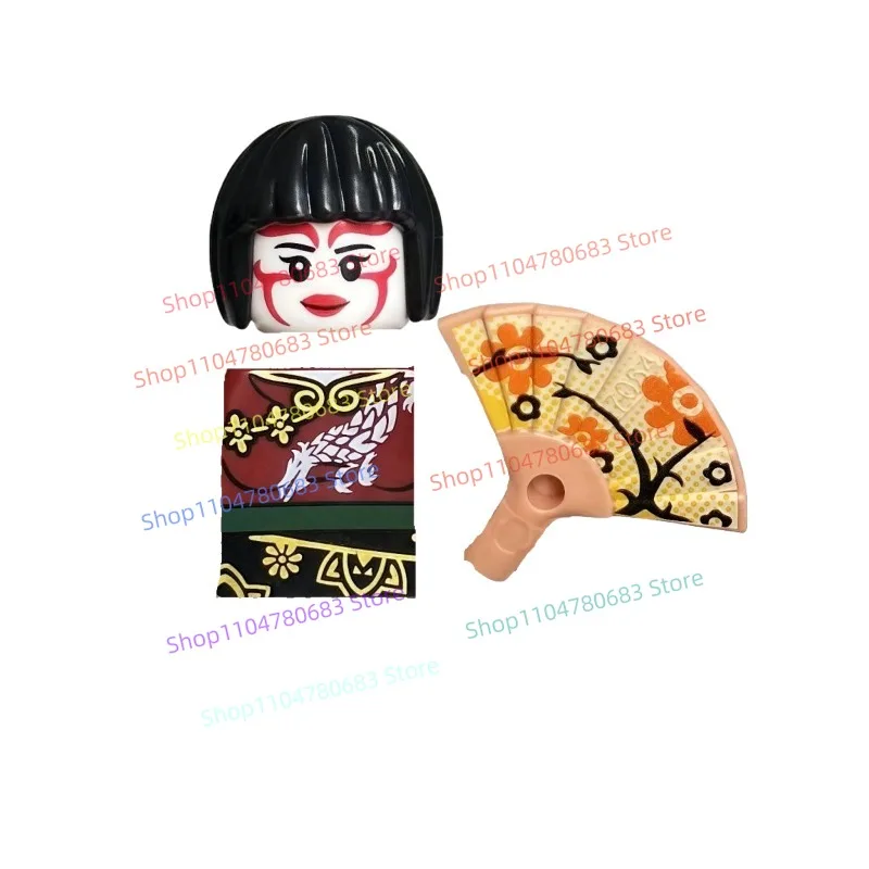 MOC Ciemny Cheongsam Dziewczyna Ninja Mini Figurka Akcji Model do Składania Figurka Dekoracyjna Akcesoria Anime Kreskówka Zabawka Prezent