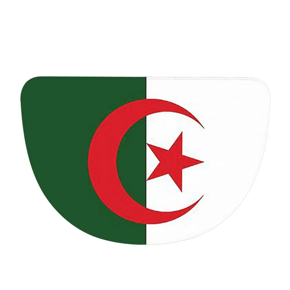 Algeria Official Flag Of Algeria Soft Flannel Half Round Doormat Non Slip Bathroom Mat Absorbent Floor Carpet for Garage