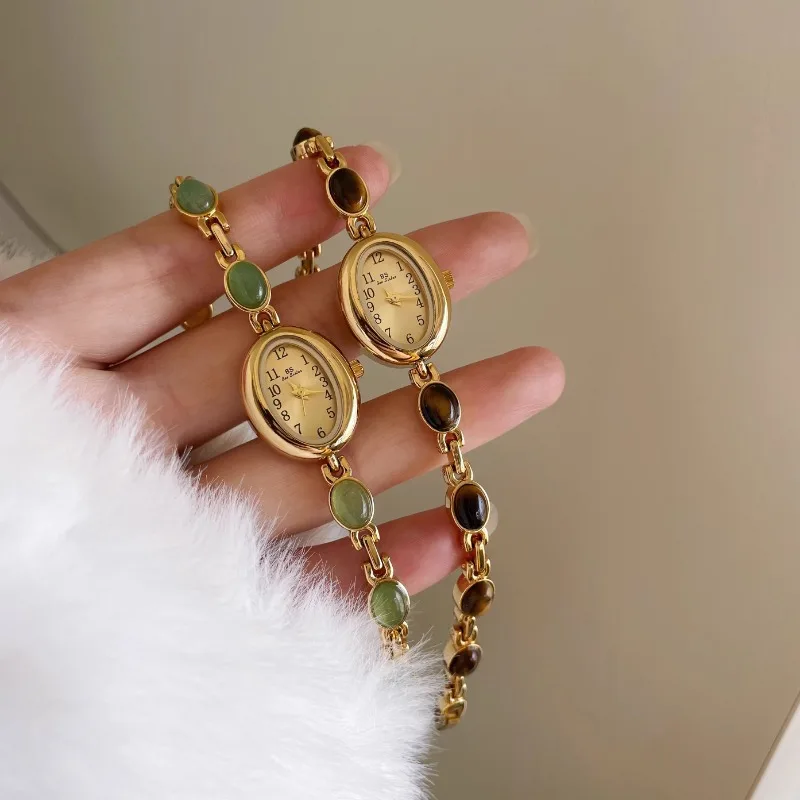 Novo chinês oval pequeno mostrador escala digital relógio estilo retro pulseira relógio de quartzo feminino