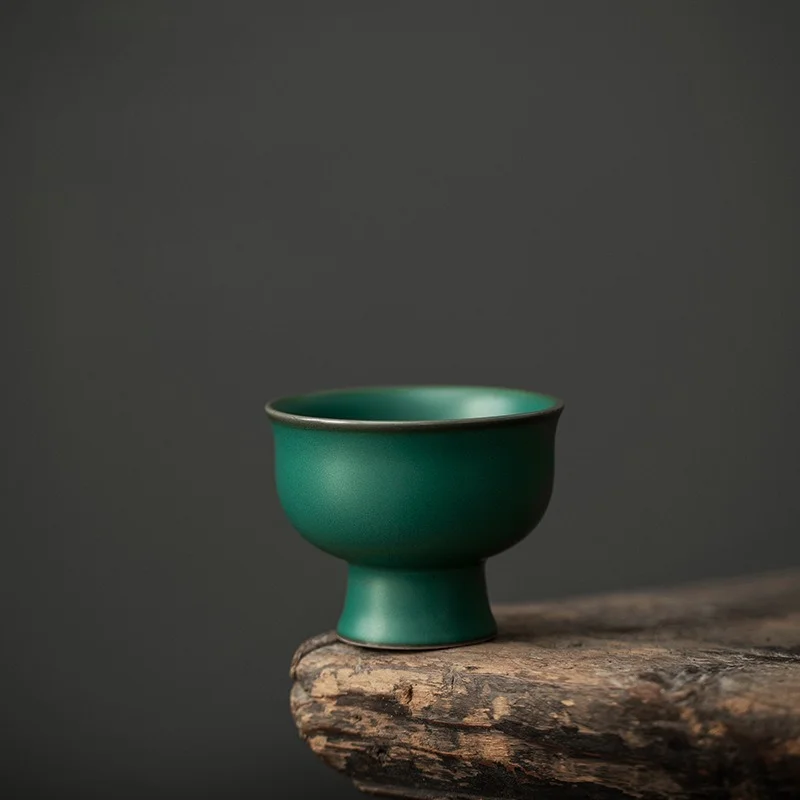 Creative High Foot Chinese Ceramic Master Cup Personal Tasting Smell Fragrance Teacup For Gongfu Tea Home Tea Table Drinkware