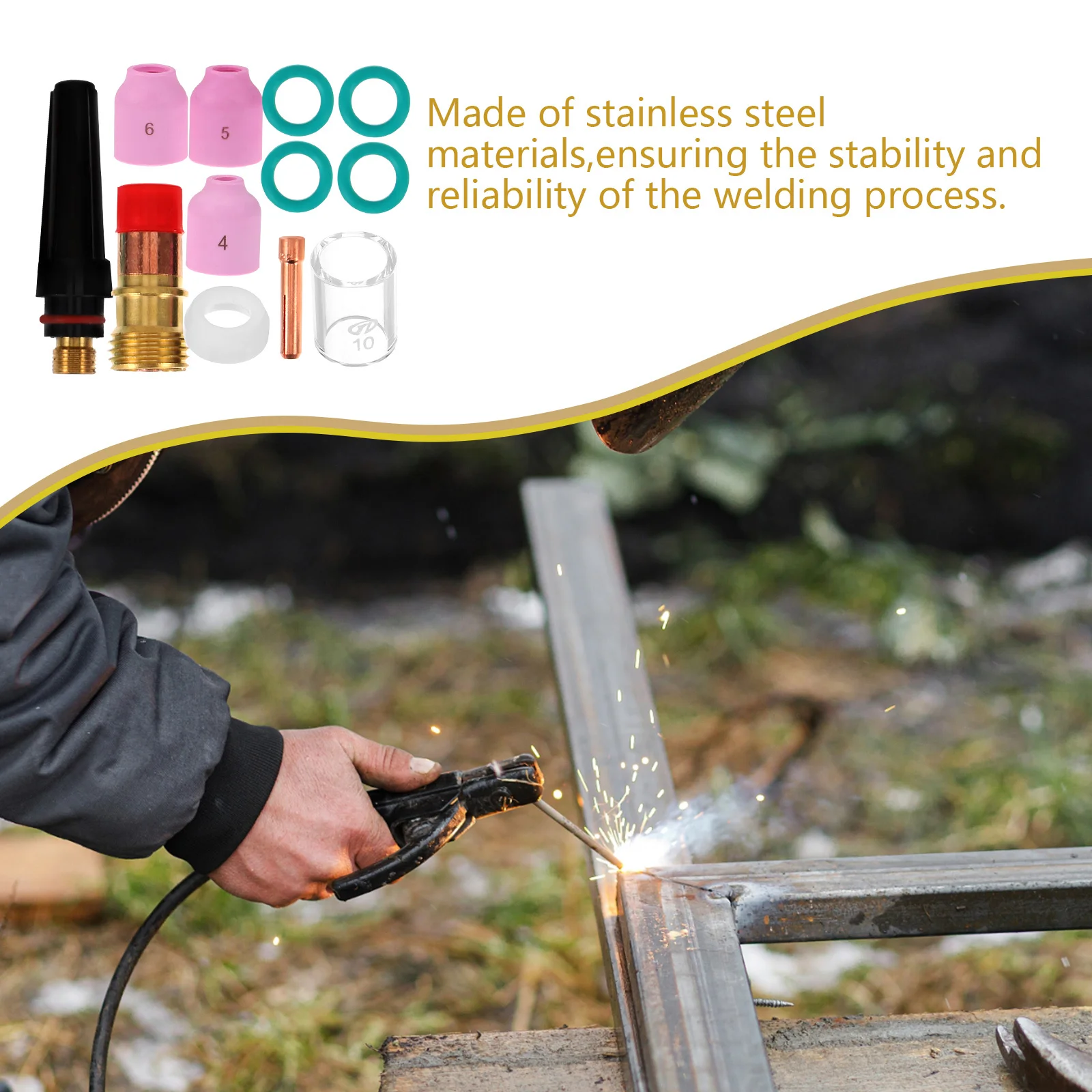 

1 Set Accessories Kit For Argon Arc Welding Torch Stainless Steel Wire Mesh Screen For Nozzle Cup Tig Cup Replacement Welding