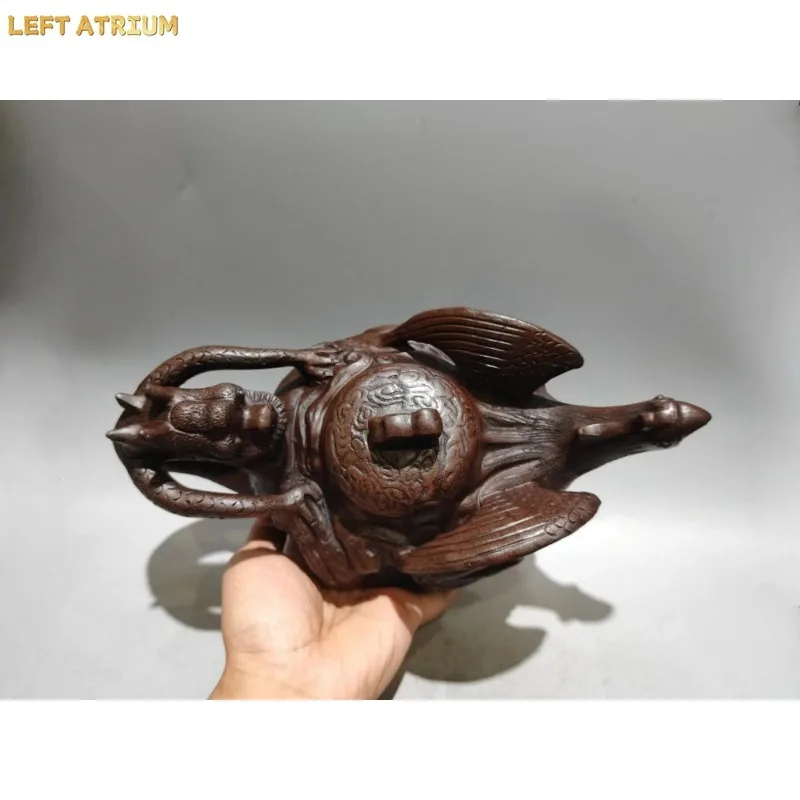 Old Chinese Handicraft Enameled YiXing Zisha (red stoneware) Teapot,In the seventh year of the Shunzhi era of the Qing Dynasty,