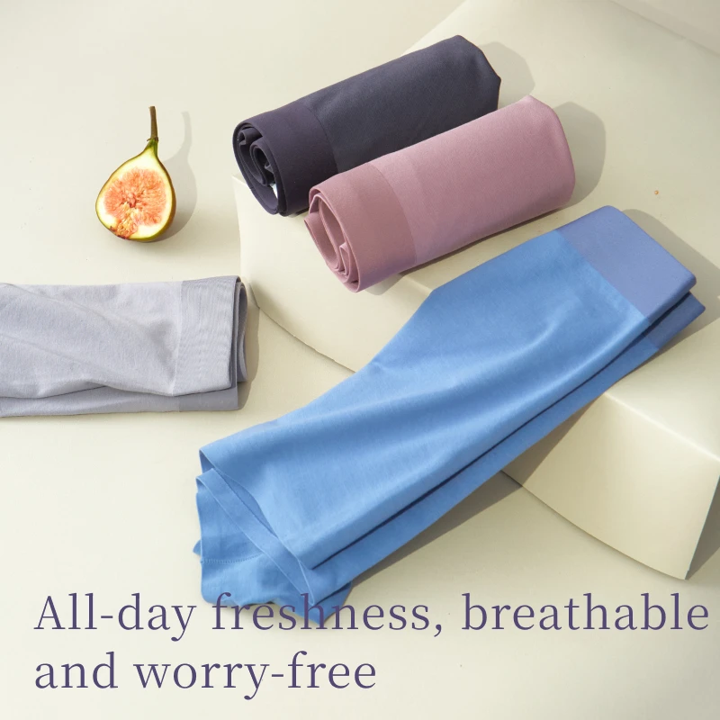 SUJIIN 3Pcs/Lot Men's Panties Seamless Cotton Boxers Underwear Man Antibacterial Breathable Quick-drying Underpants Male XN002