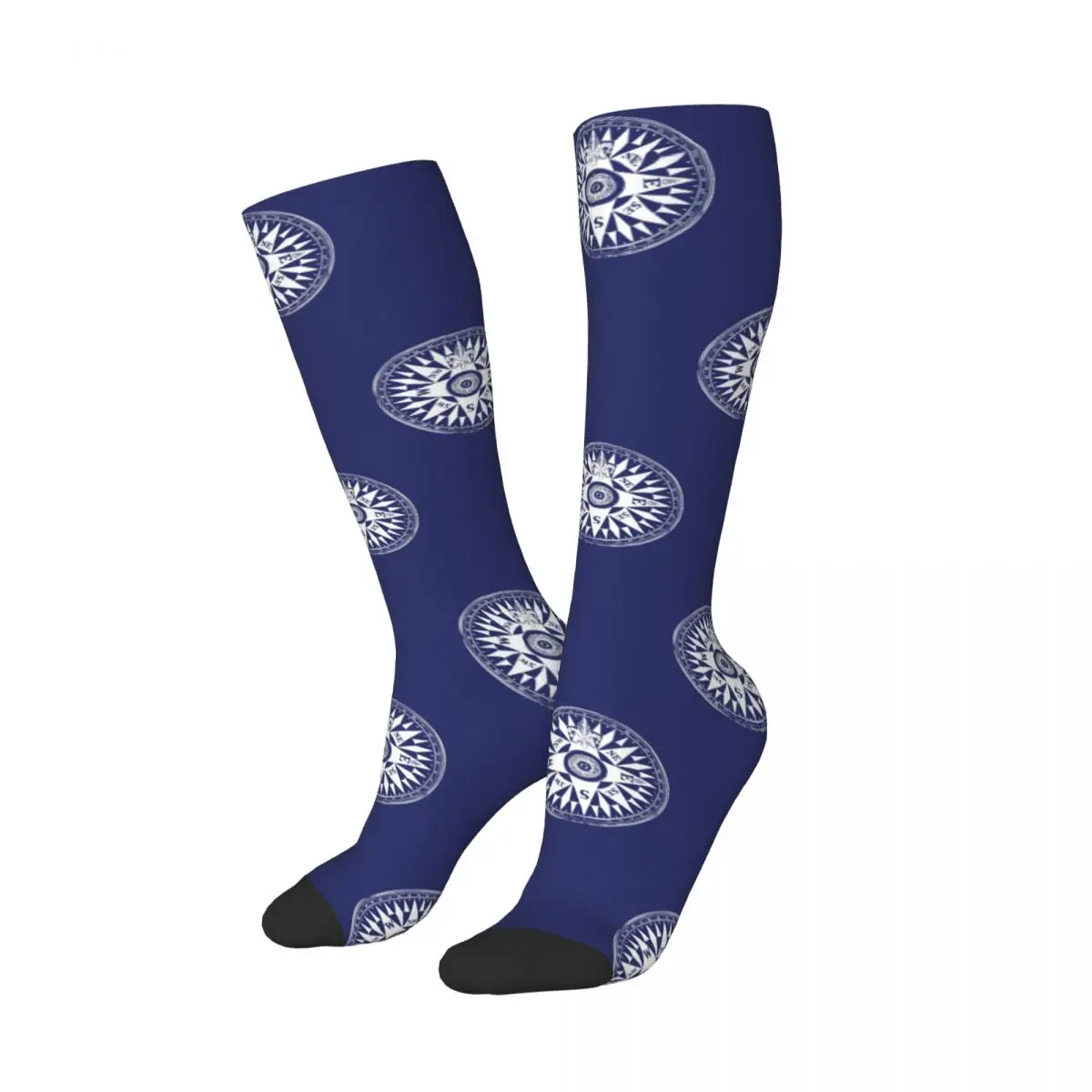 

Nautical Compass Socks Harajuku Sweat Absorbing Stockings All Season Long Socks Accessories for Man's Woman's Gifts