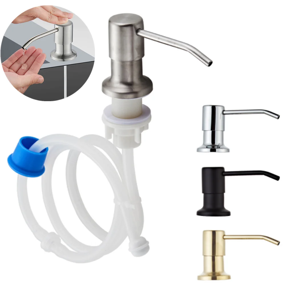 

Sink Detergent Dispenser Kitchen Liquid Soap Lotion Dispenser Bathroom Stainless Head Press Pump Dispenser for Dish Washing