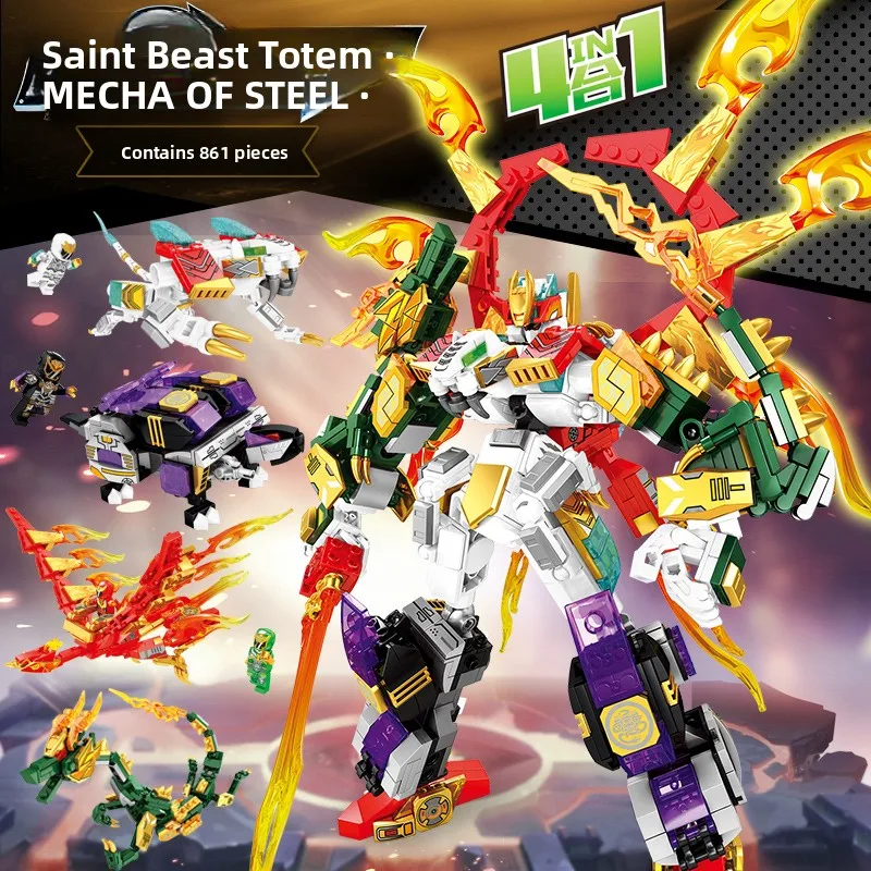 

Mengbei Assembly Building Blos Holy Beast Totem Fusion 4 in Robot Mecha Model Toy for Boys And Girls