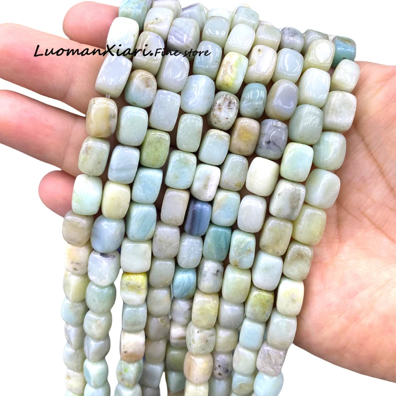 الحجر الطبيعي غير النظامية 8x12 مللي متر الأزرق امازونيتي فضفاض خزر عازل لصنع المجوهرات أقراط يدوية أساور إكسسوارات جذابة
