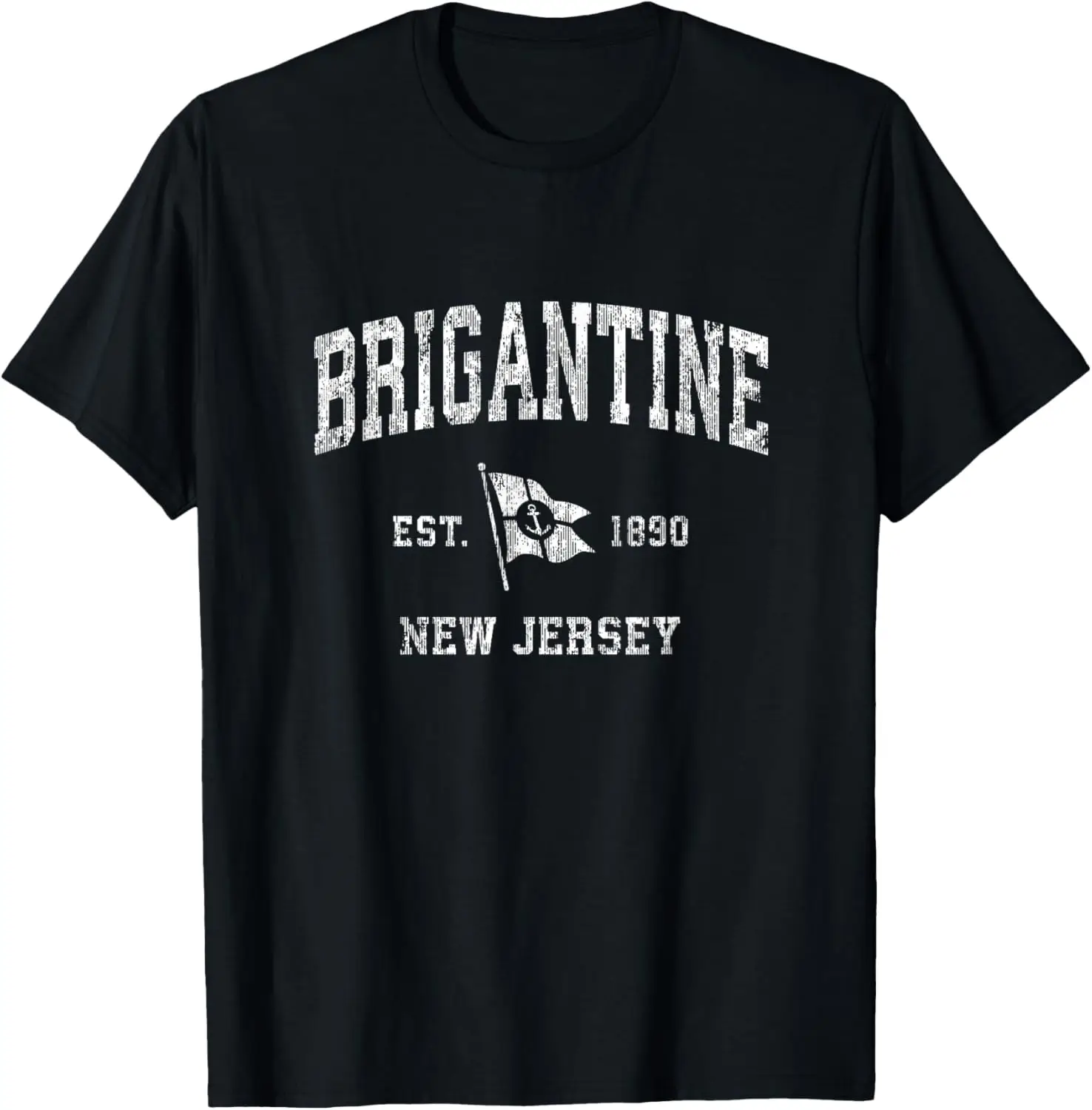 

Brigantine NJ Vintage Nautical Boat Anchor Flag Sports T-Shirt