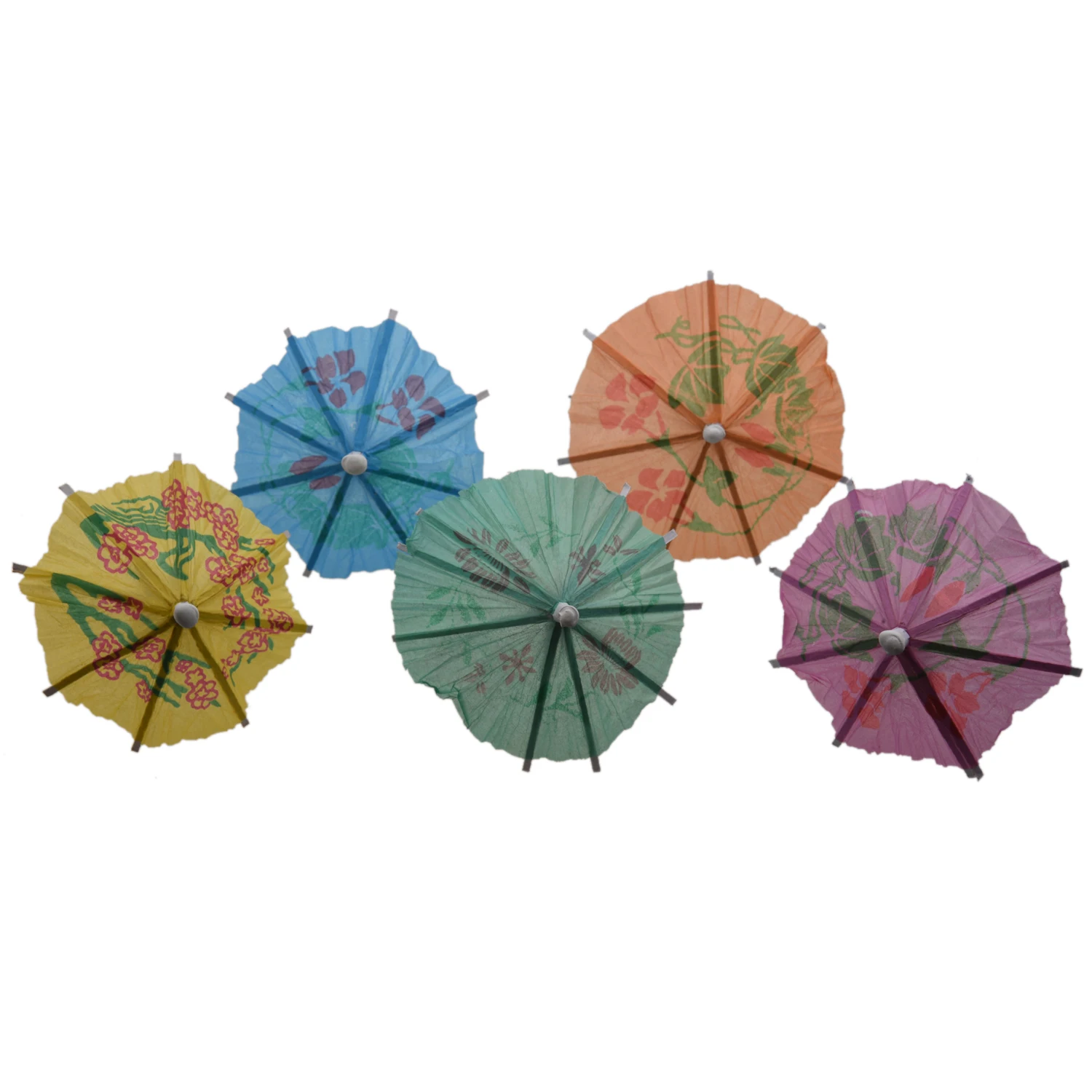 -A90P 24 Mixed Paper Cocktail Umbrellas Parasols Party Drinks