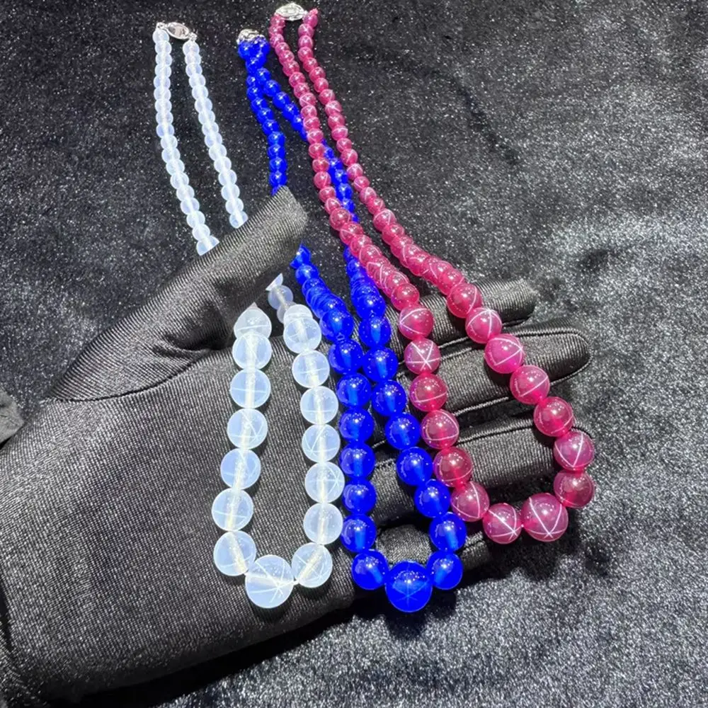 

12mm 14mm main stone Klein Blue necklace with sapphire, for couples