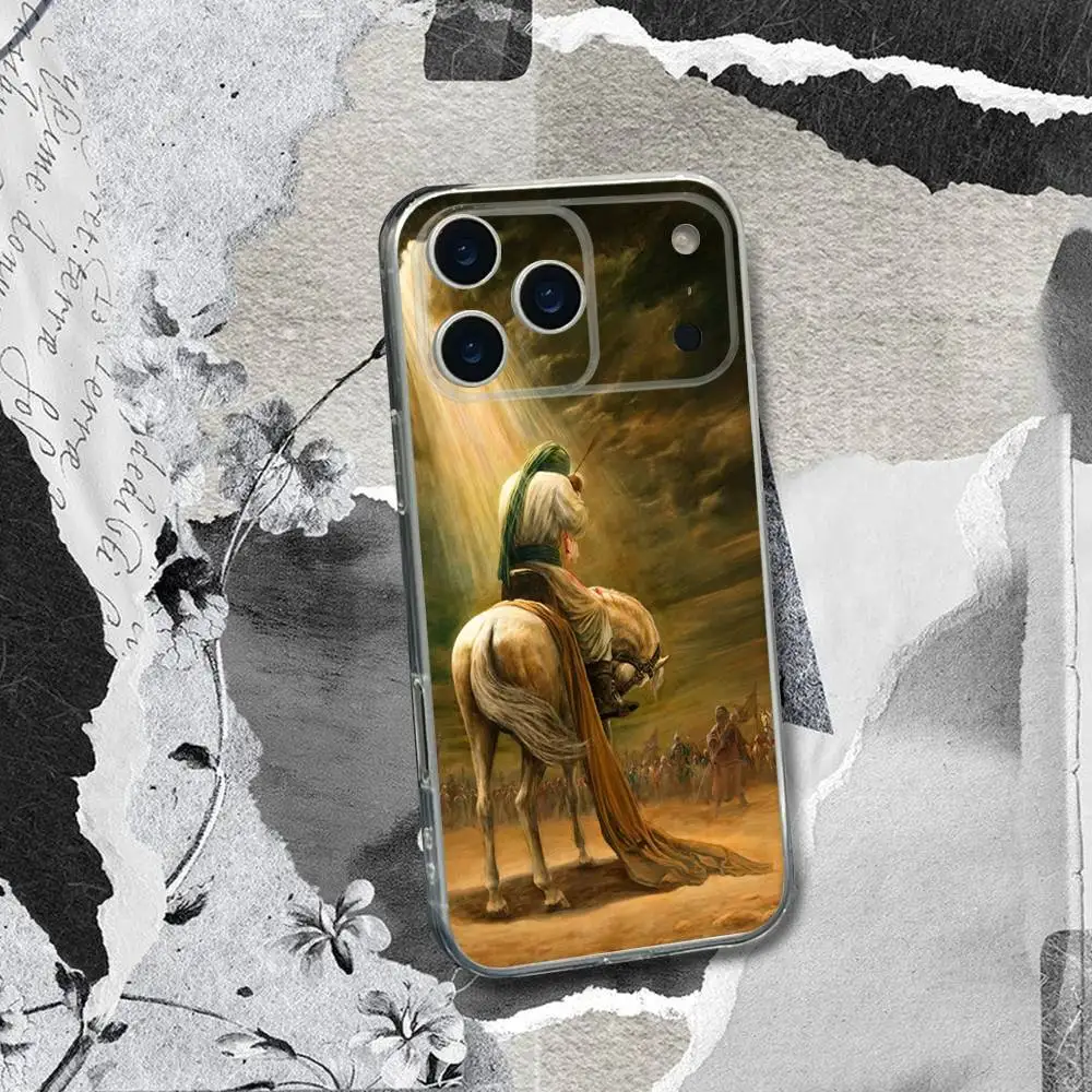 Islamische Hz Ali Handyhülle für iPhone 17,16,15,14,13,12,11 Pro,Max,Plus,X,XS,XR,SE4,E Mini transparente Softcover
