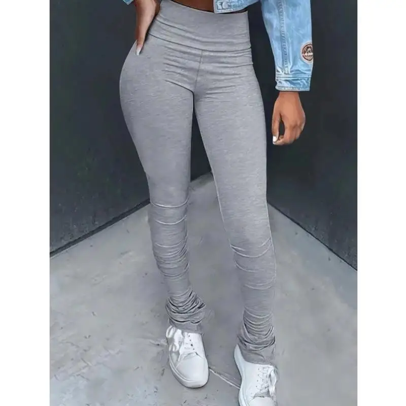 المرأة سليم صالح لون نقي جرس بوت السراويل الخريف Faion Ci المشي خمر Sle تسع نقاط طول المحملة ألياف خلات