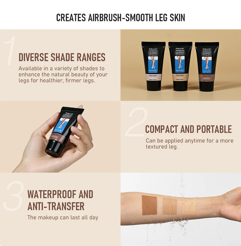 Sun Kissed Fake Tan Body Foundation Cream Waterproof Long Lasting Tanning Lotion Even Skin Tone Leg Makeup Moisturizing Body Bronzer Cosmetic