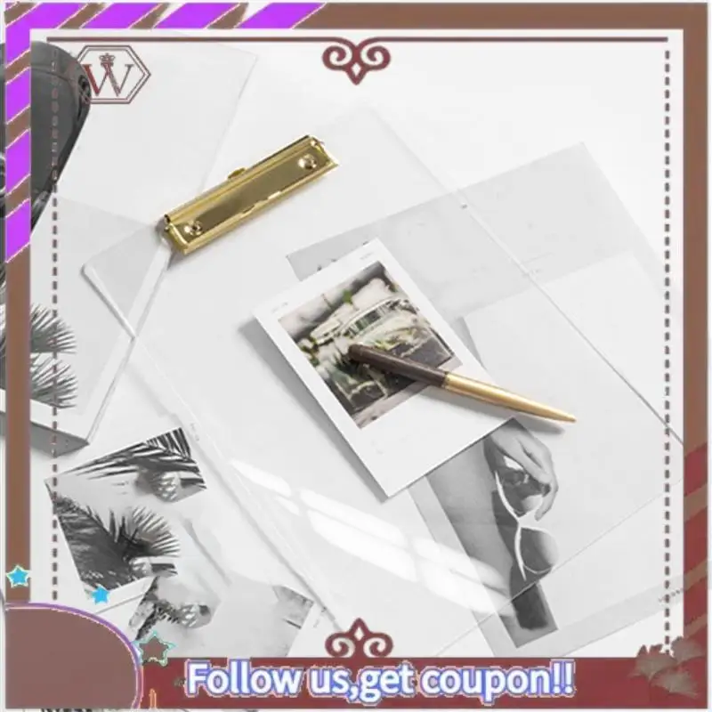 أحدث 4 عبوات من الأكريليك الشفاف مع مشبك ذهبي، حجم حرف 8.8X12.2 A4، اللوازم المدرسية والمنزلية، اللوازم المكتبية