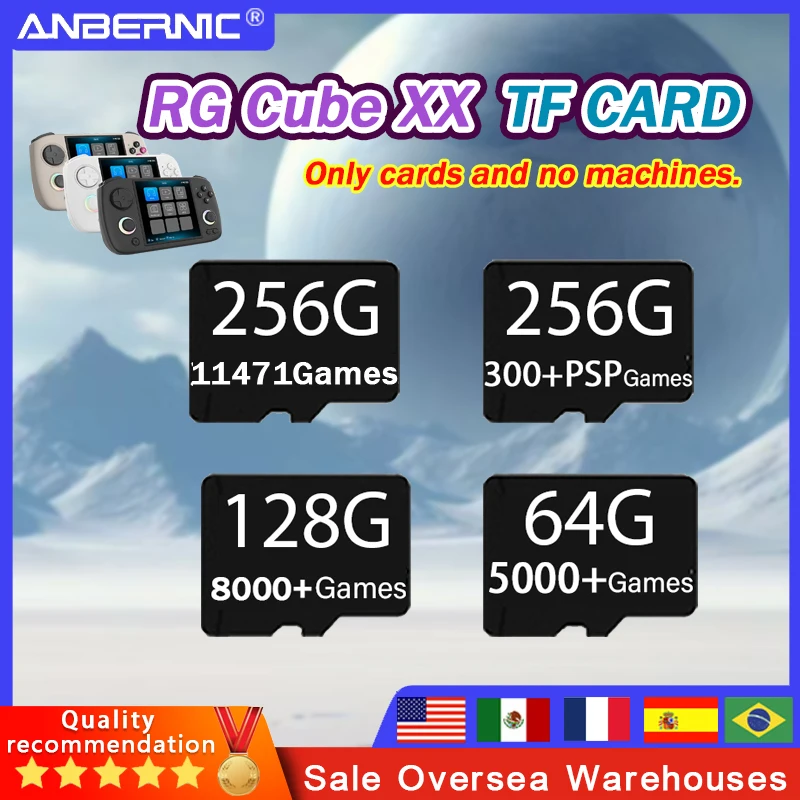 For Anbernic RG CubeXX TF Card Plug&play Pre-install Retro Games Card Memory Handheld Gaming System Card 256g Psp Game