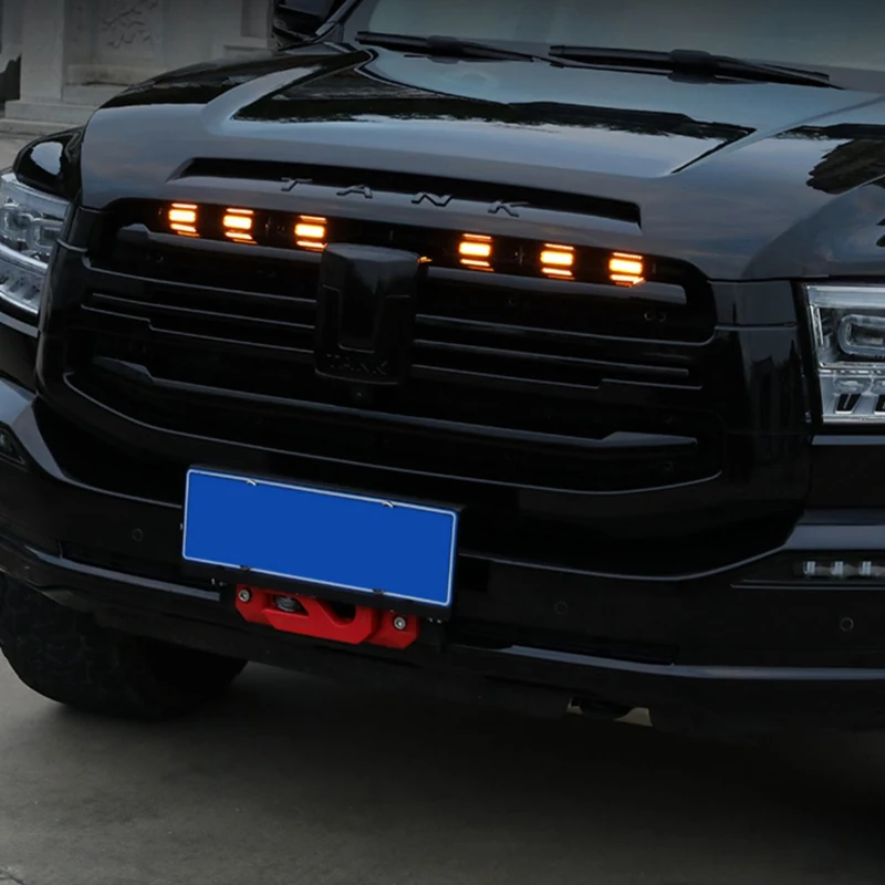 سيارة مصباح ليد لخزان GWM 500 اكسسوارات 2025 2023 2024 أضواء الشبكة الأمامية الأصفر العنبر تحذير أضواء النهار ﻿
